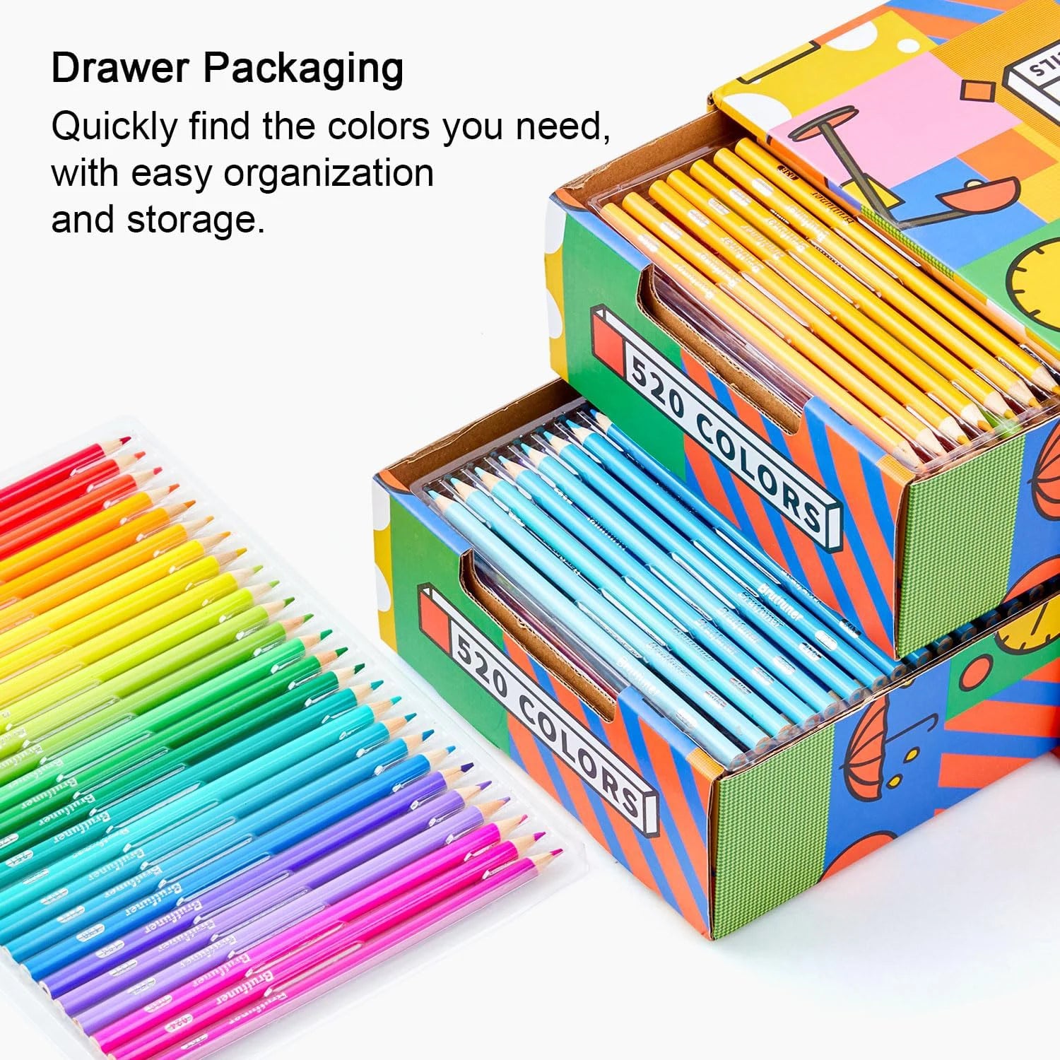 48/72/80/120/160/180/260/520 Professional Oil Based Colored Pencils for Artists - Pencils for Drawing, Sketching & Coloring