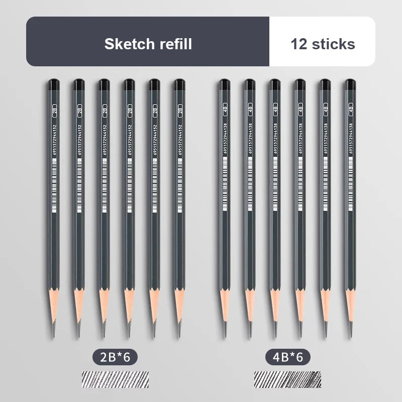 Drawing Sketch Pencils Set Wooden Professional Art Supplies HB 2H B 2B 3B 4B 5B 6B 7B 8B 12B 14B Painting Shading Artist Pencils
