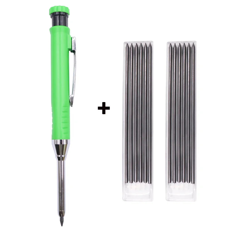 Solid Carpenter Pencil Woodworking  Mechanical 3 Colors Refill Construction Marking Scriber Lead Built-in Sharpener