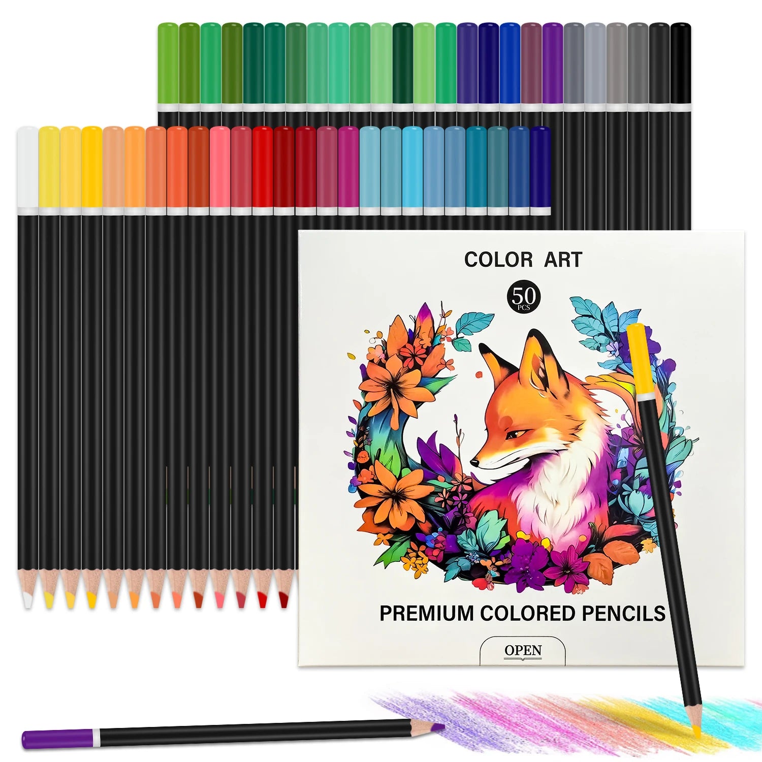 Watercolor/oil-based Colored Pencils,Set of 36/48/50/72 Professional Colored Pencils for Adult ,for Coloring,Blending & Layering