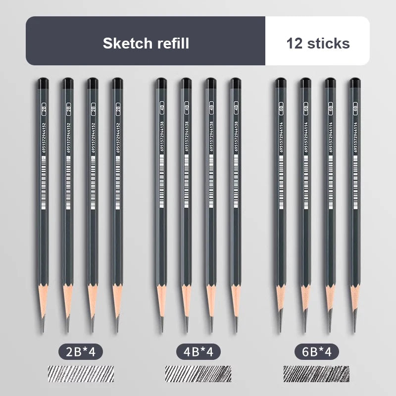 Drawing Sketch Pencils Set Wooden Professional Art Supplies HB 2H B 2B 3B 4B 5B 6B 7B 8B 12B 14B Painting Shading Artist Pencils