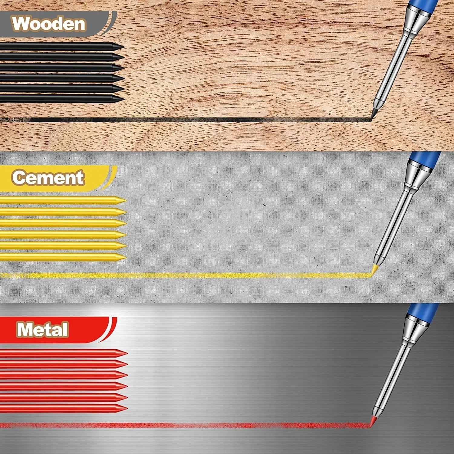 2.8mm Solid Carpenter Mechanical Pencil With Sharpener 2B Lead Core For Woodworking Tools Construction Long Head Marking Tools