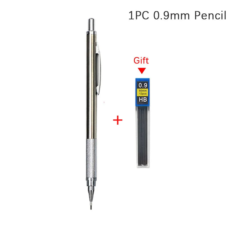 0.3 0.5 0.7 0.9 1.3 2.0 3.0mm Mechanical Pencil Full Metal Art Drawing Painting Automatic Pencil with Leads Office School Supply