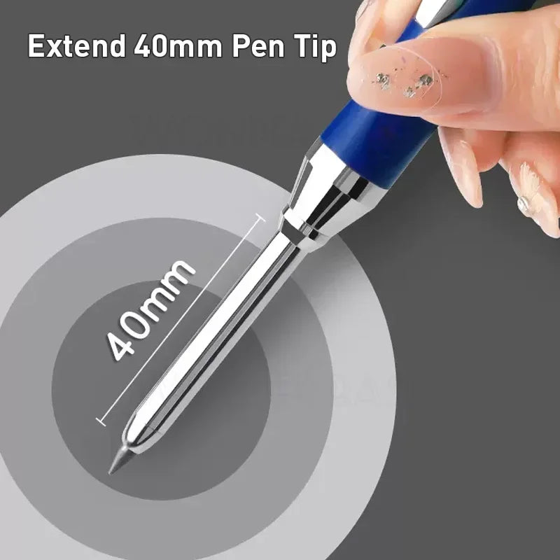 5 Colors 40mm Long Head Carpenter Mechanical Pencil Deep Hole Marker Pencil for Woodworking Construction Home Improvement