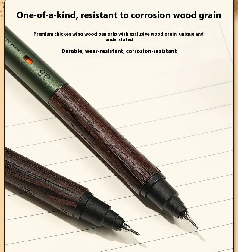 Uni Kuru Toga Metal Mechanical Pencil,M5-KW/KH Metal&Wood Barrel Premium 0.5mm Automatic Rotation Engine For Writing,DraftingPen