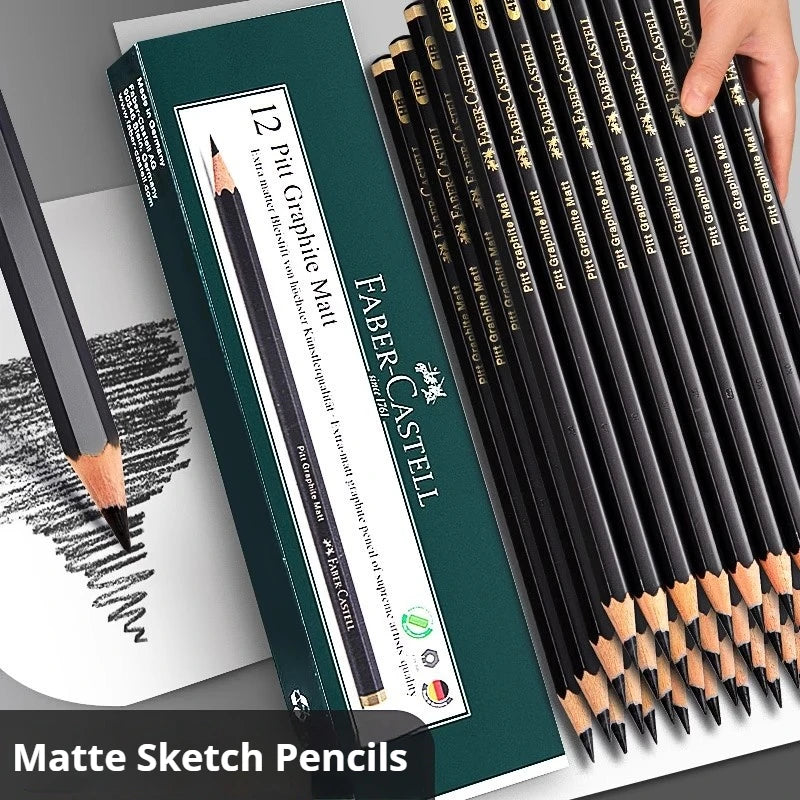 Faber-Castell Graphite Matte Pencil Set HB 2B 4B 6B 8B 10B 12B 14B Shading Writing Sketch Drawing Pencil Stationery Art Supplies