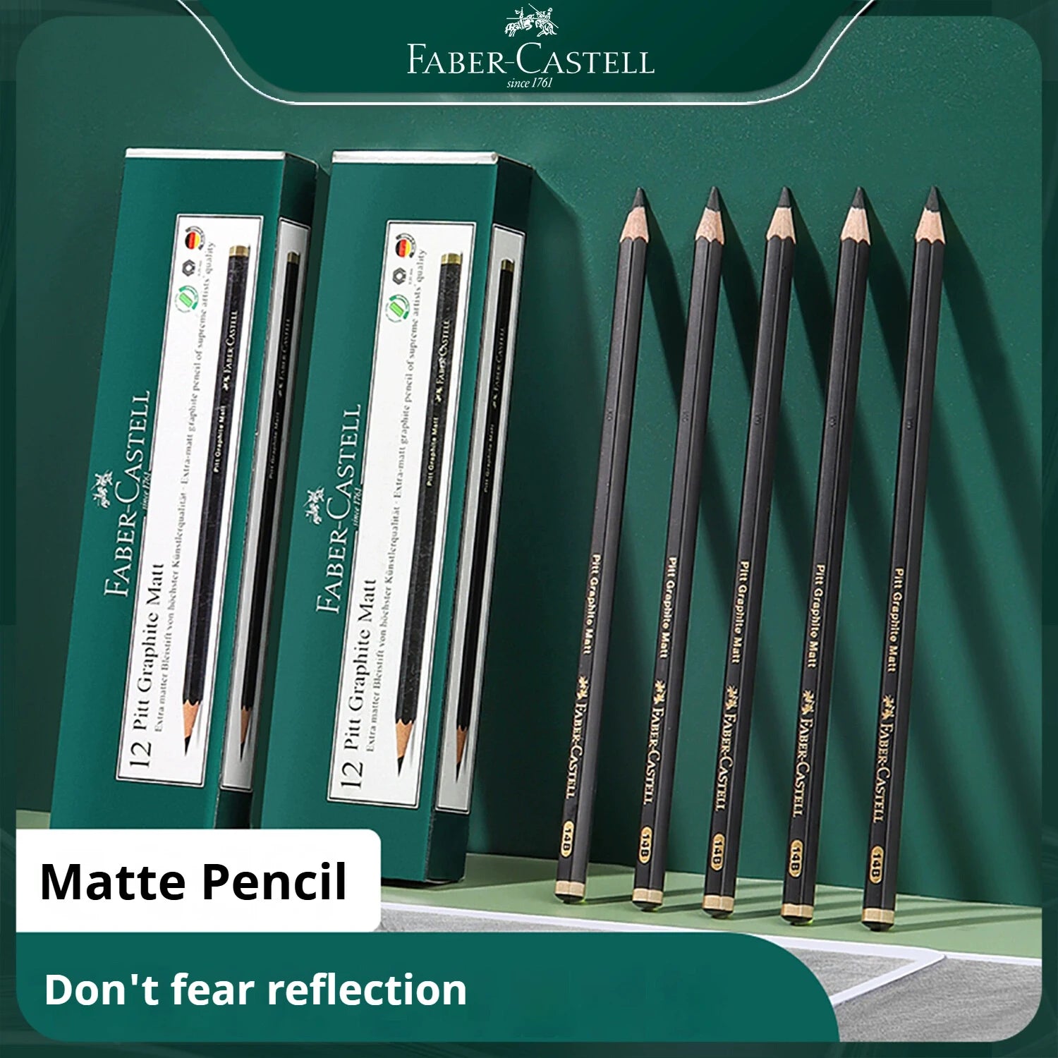 Faber-Castell 3/12pcs Graphite Matte Sketch Pencil Set For Black Lead Writing Sketching Drawing Graphite Pencils Art Supplies
