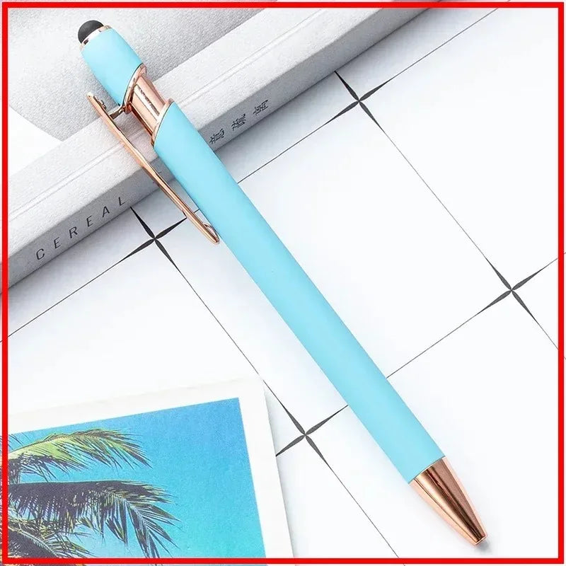 50 Pcs Metal Business Ballpoint Universal Drawing Touch Screen Stylus Pen Custom Logo School Office Supplies Free Engraved Name