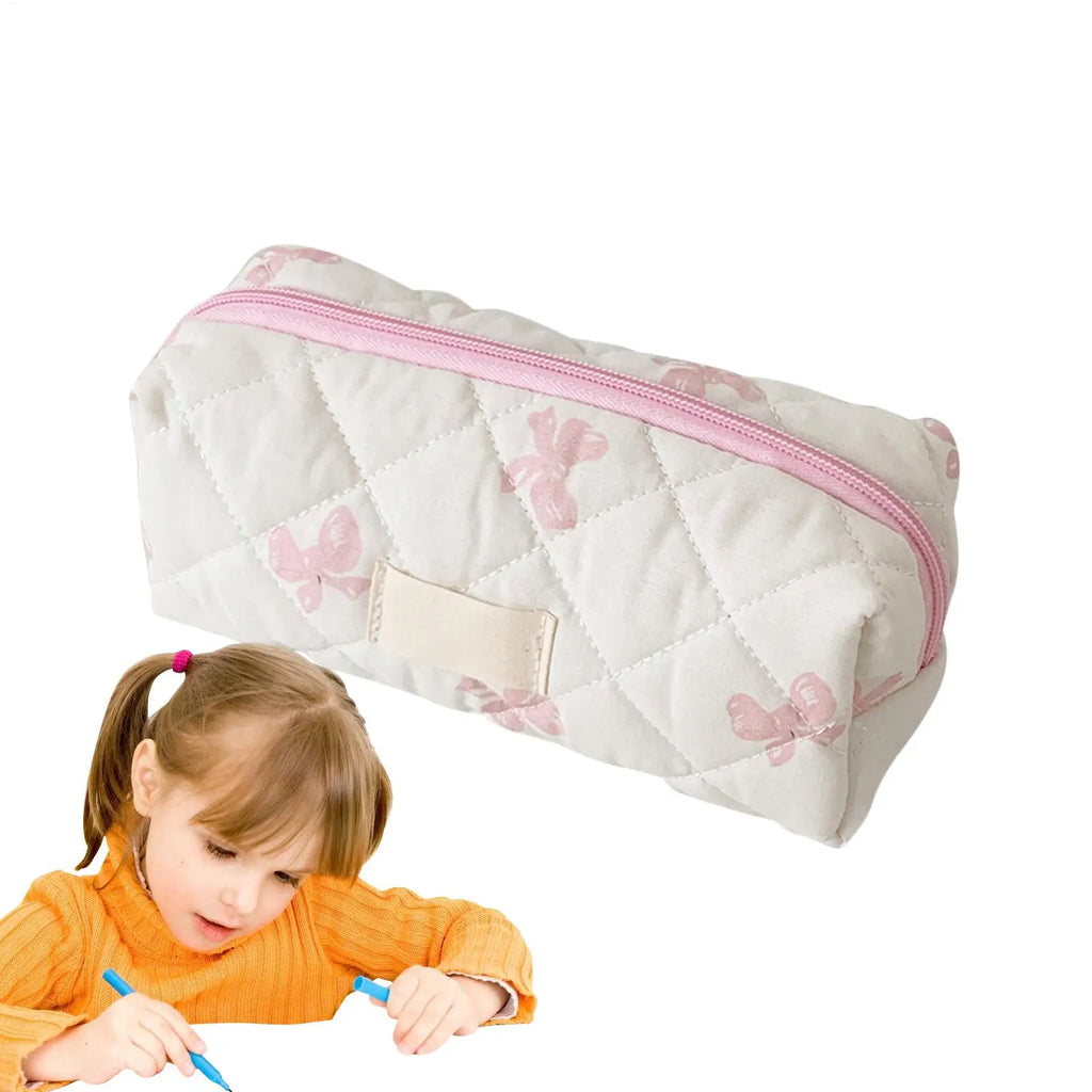 1pc exquisite bowknot single-layer pencil case, bow pattern design storage bag, a must-have for back to school season