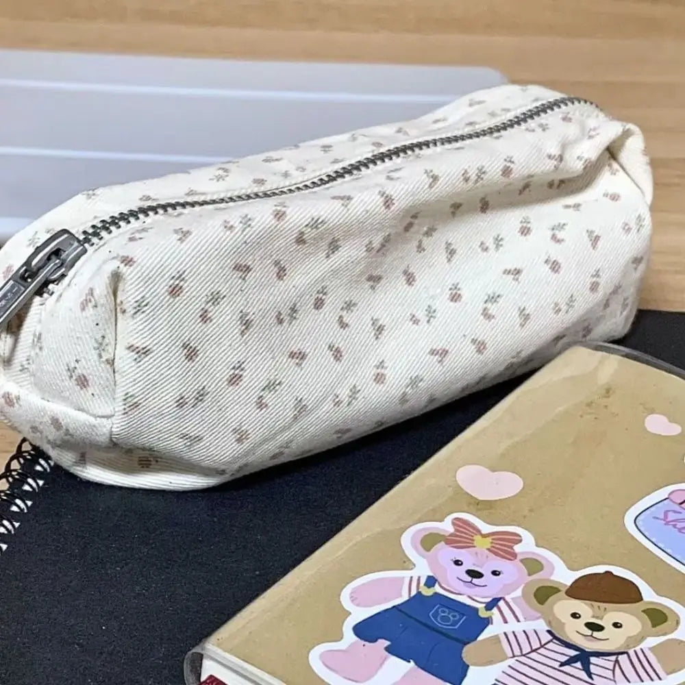Small Fresh Floral Pen Bag Large Capacity Pencil Case Multifunctional Stationery Storage Bag Student School Organizer Supplies