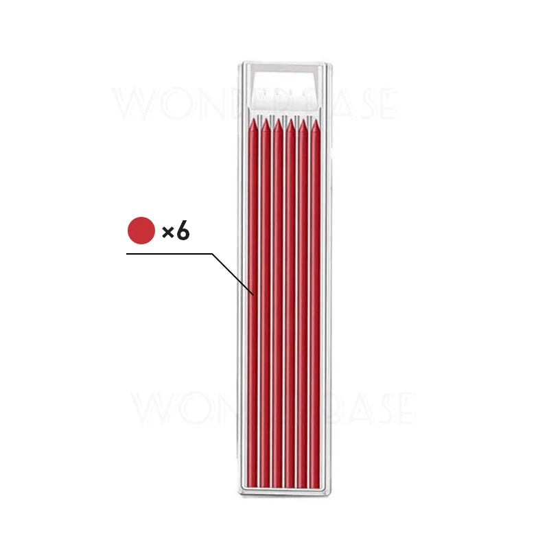 5 Colors 40mm Long Head Carpenter Mechanical Pencil Deep Hole Marker Pencil for Woodworking Construction Home Improvement