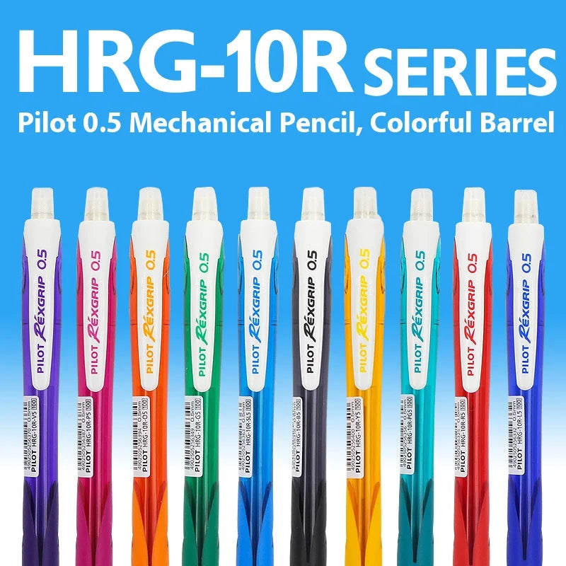 Pilot HRG-10R Mechanical Pencil 0.5mm Colorful Barrel Soft Grip Retractable Nib Anti-Breakage Lead Propelling Pencils Gift Idea