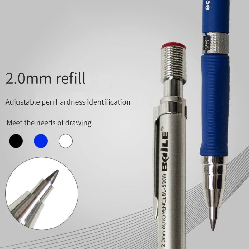 Mechanical Pencil Set 2mm Carpenter Drafting HB Pencil Pen 2.0 mm For Drawing Writing Sketching Kawaii School Automatic Supplies