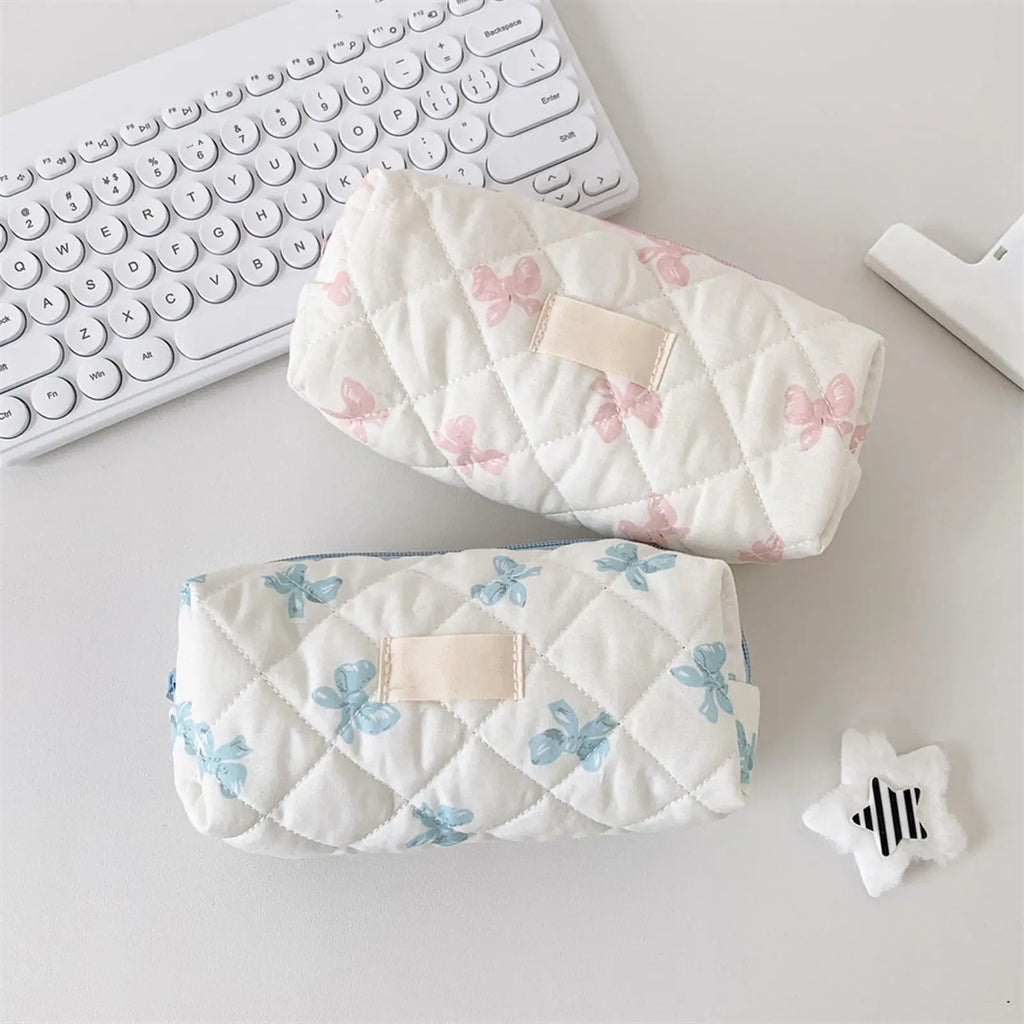 1pc exquisite bowknot single-layer pencil case, bow pattern design storage bag, a must-have for back to school season