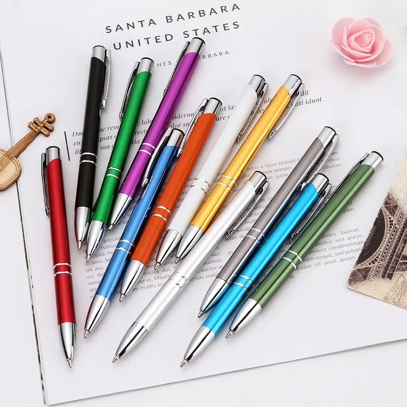 50pcs/lot Hot Sell Custom Ballpoint Pen Metal Pen Support Custom Logo Advertising Wholesale Personalized Pen Advertising Gift