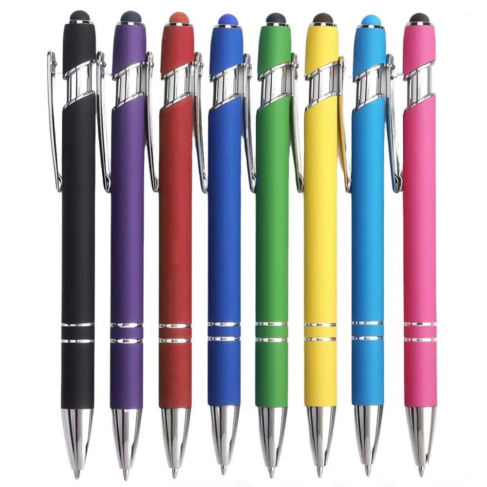 5-12Pieces Ballpoint Pen with Stylus Tips, Metal, 2 in 1 Stylus Ballpoint Pen 1.0 mm Black Ink  for Smartphone, Tablet