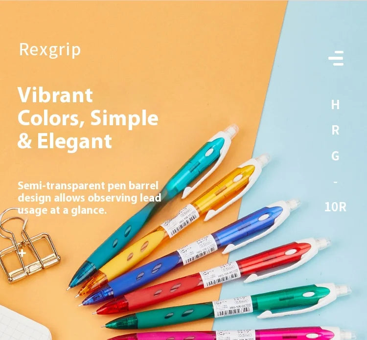 Japan PILOT HRG-10R Mechanical Pencil,Colored Rod Unbreakable,Non-Toxic,for Kids Beginner writing,drawing,Design School Supplies