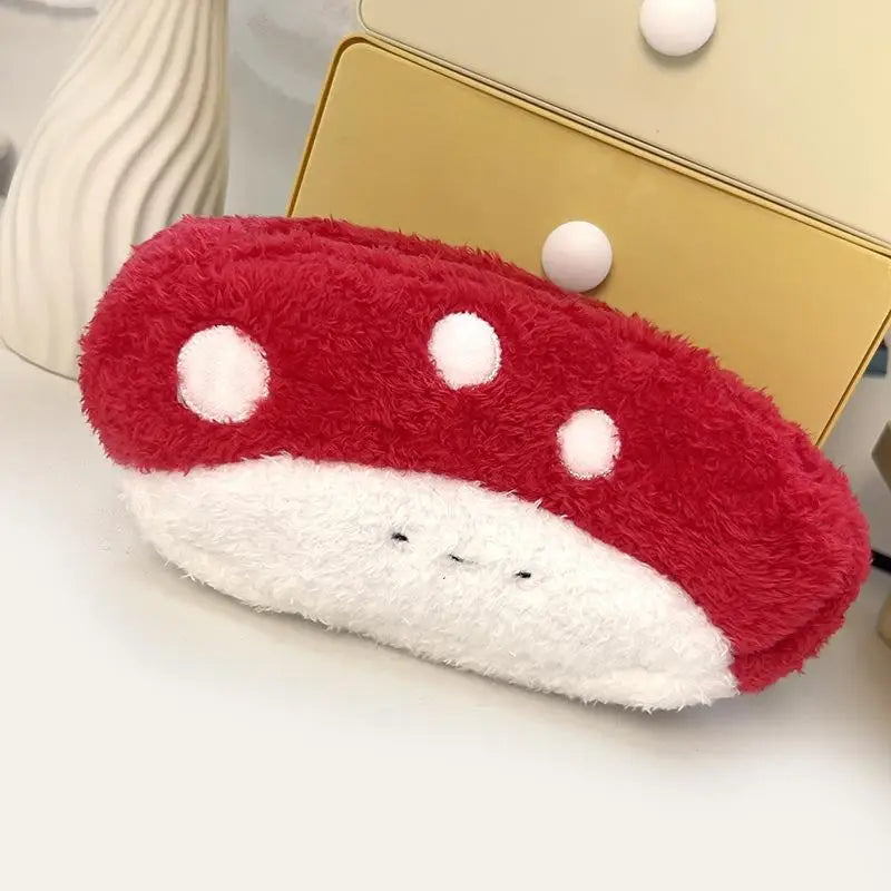 Cute Cartoon Plush Vegetable Fruit Pencil Case Cute Banana Broccoli Garlic Plush Multifunctional Large Capacity Stationery Bag
