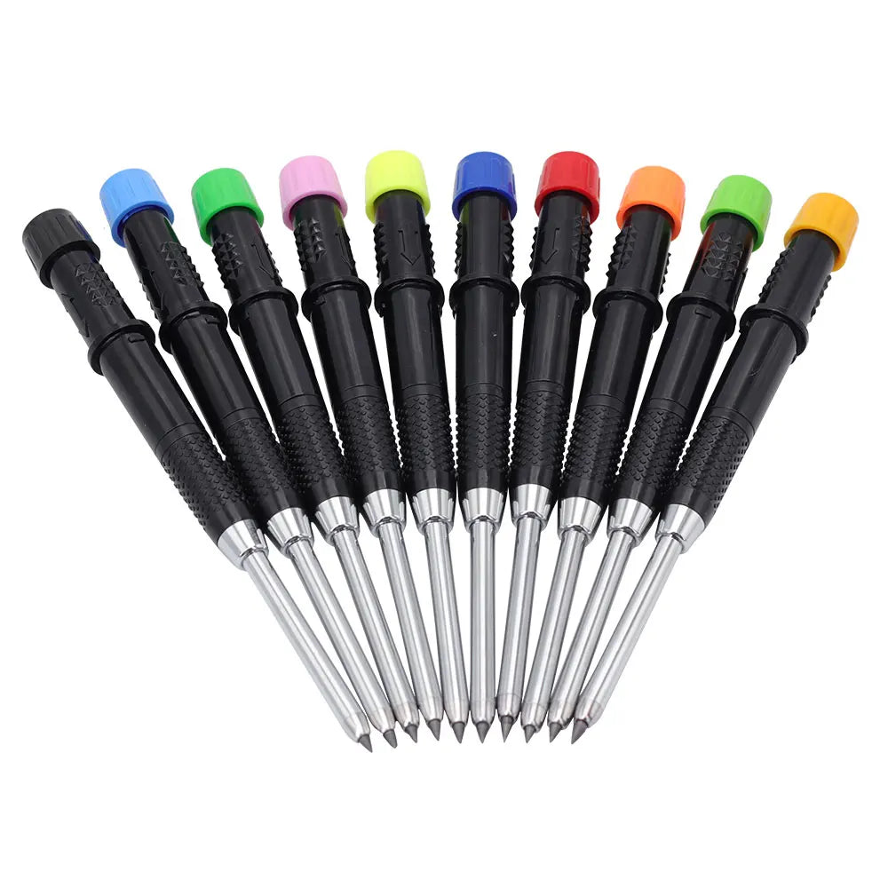 Multicolored 2.8mm Woodworking Mechanical Pencil with Sheath Built In Pencil Sharpener Long Headed Deep Hole Marking Pencil