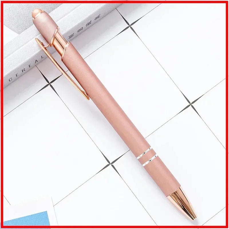 50 Pcs Metal Business Ballpoint Universal Drawing Touch Screen Stylus Pen Custom Logo School Office Supplies Free Engraved Name