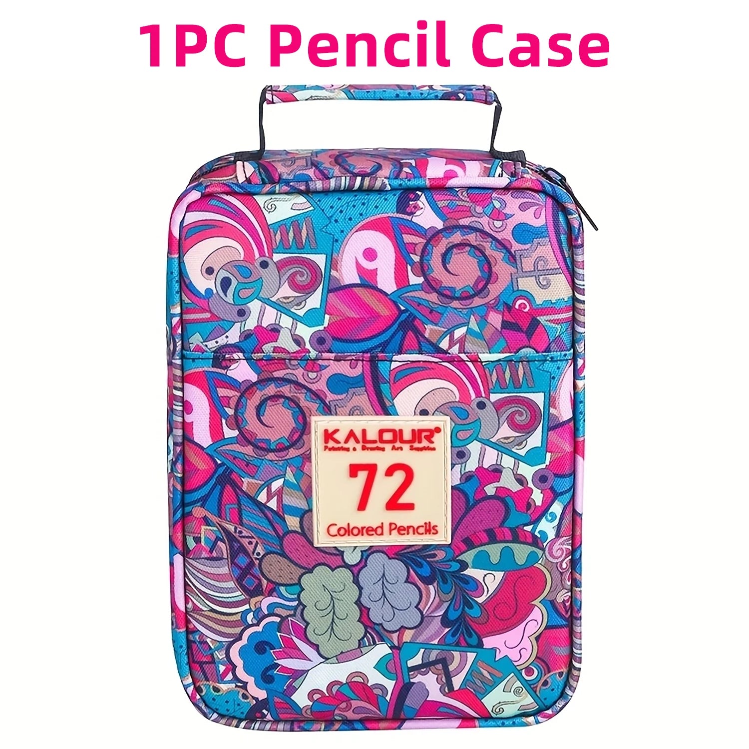 1pc Colored Pencil Case 50/72/120 Slots, Large Capacity Pen Pencil Case, Gel Pens Organizer Zipper Carrying Portable Suitable