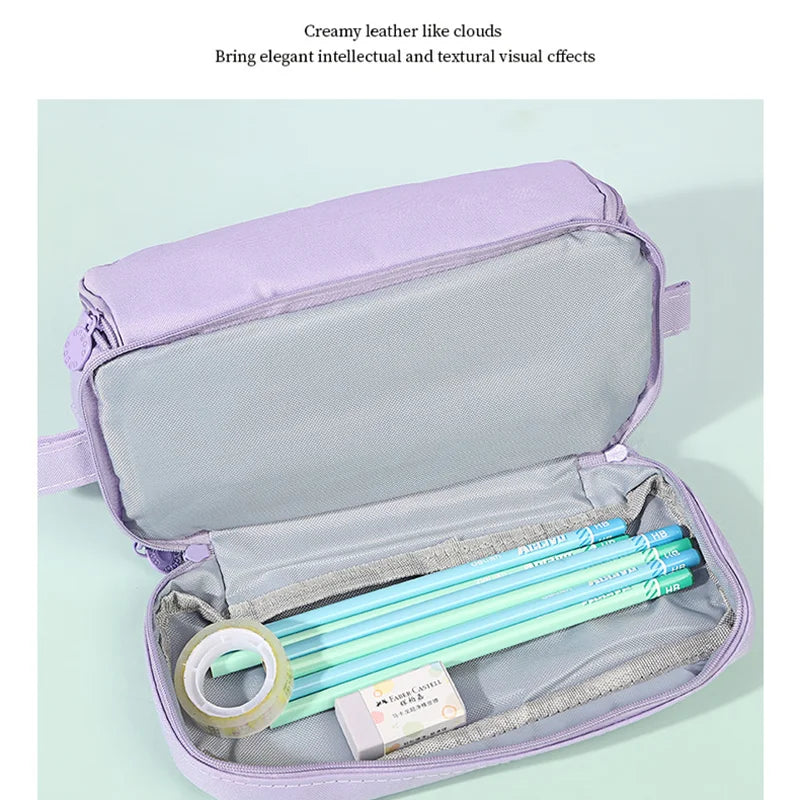 1 Large Capacity Pencil Case Durable Oxford Cloth Pencil Pouch Portable Storage Bag Ideal for School and Office Use