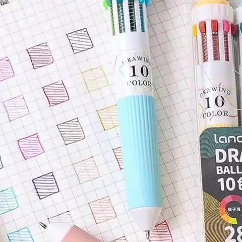 28 Color Ballpoint Pen 0.8mm Soft Grip Press Multicolor Writing Pen For Drawing School Supplies Stationery