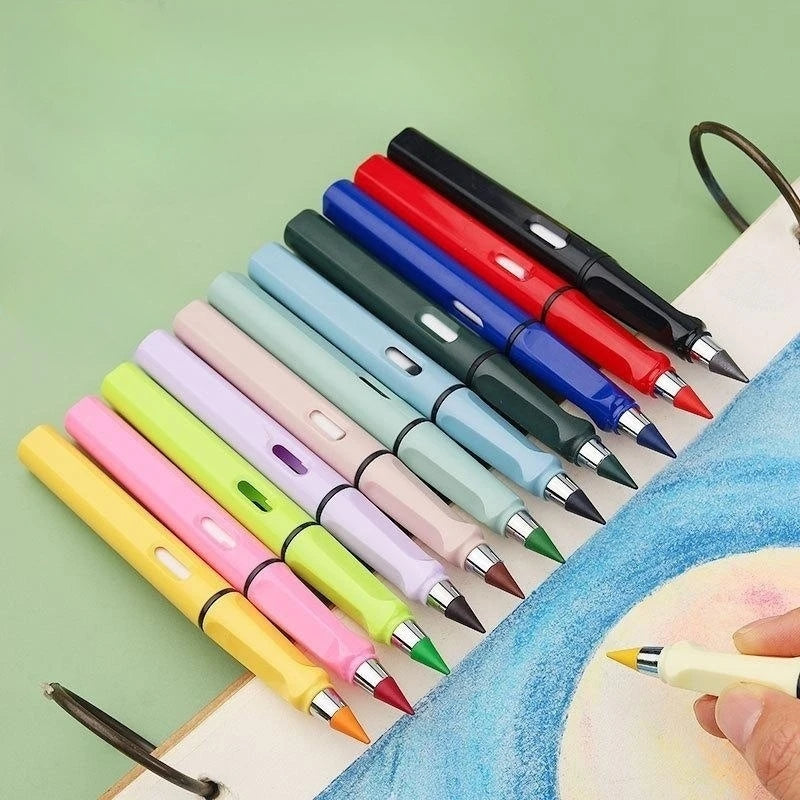 12/13pcs New Technology 12 Color Eternal Pencils No Ink Kawaii Unlimited Pencil School Art Color Sketch Painting Stationery