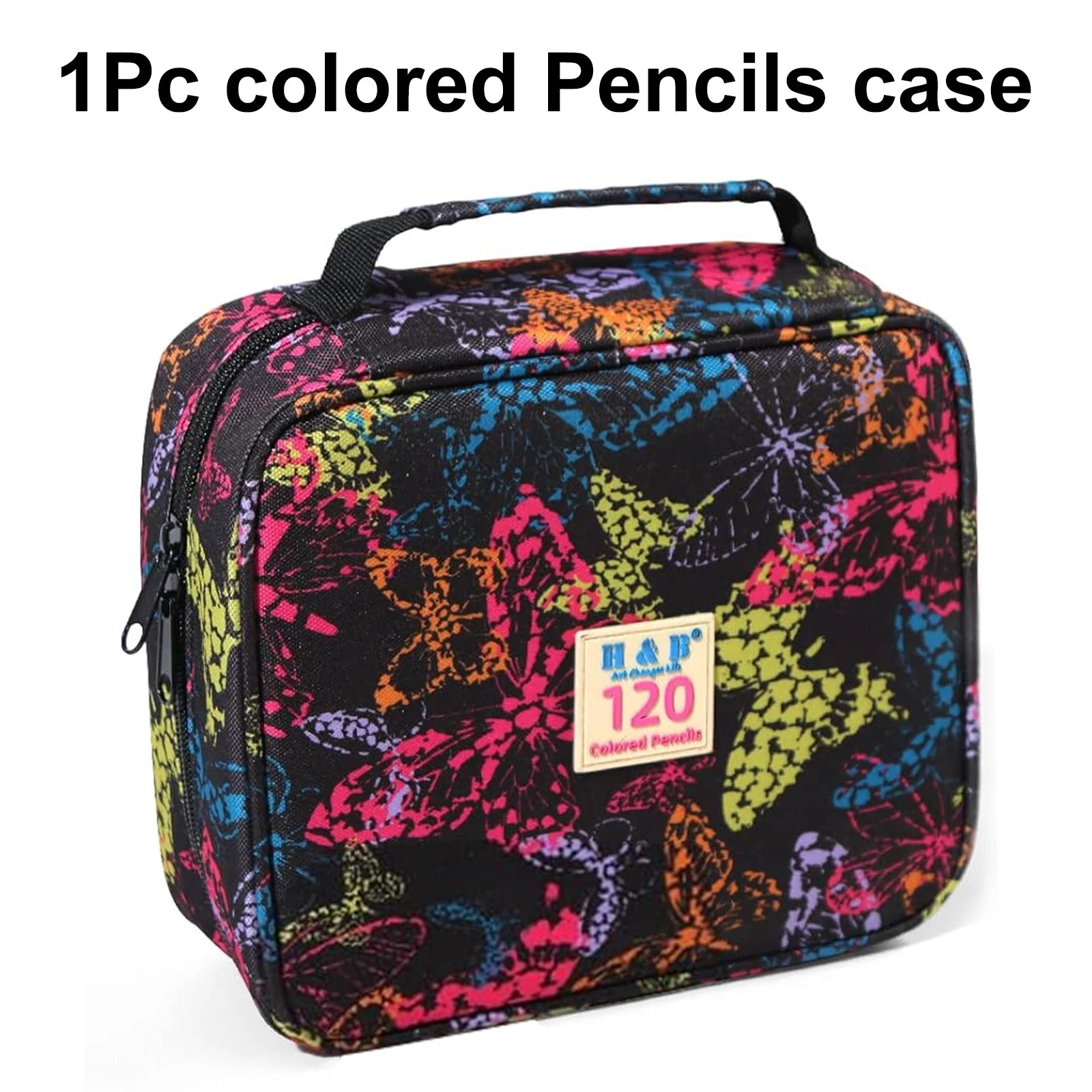 1pc Colored Pencil Case 50/72/120 Slots, Large Capacity Pen Pencil Case, Gel Pens Organizer Zipper Carrying Portable Suitable