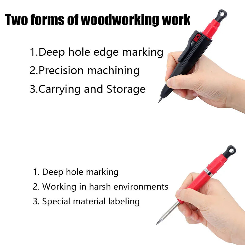 New 2.8mm Magnetic Protective Sheath Woodworking Automatic Pencil Built In Pencil Sharpener Deep Hole Marking Pencil