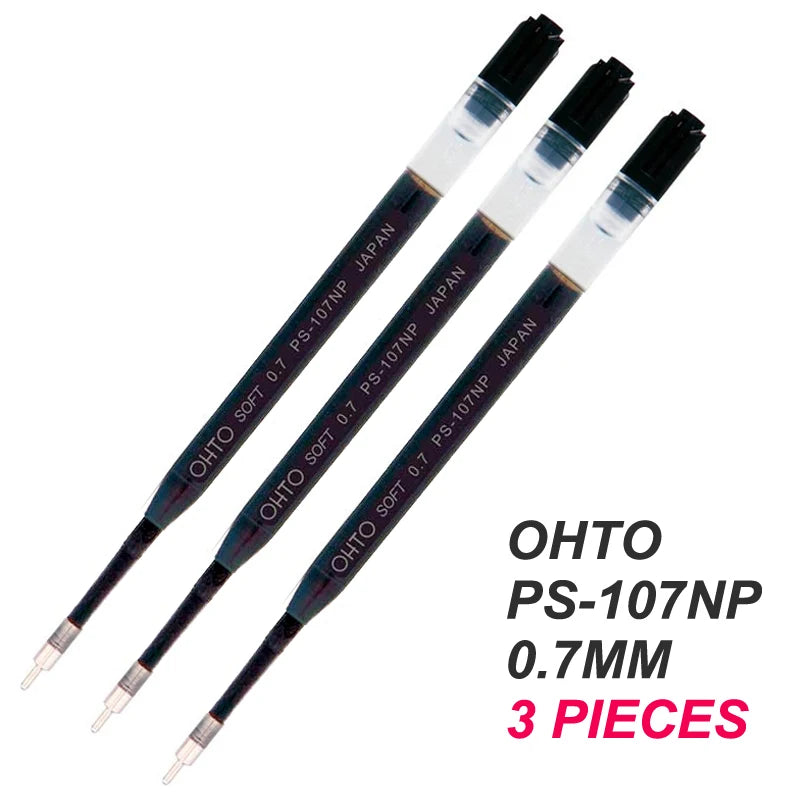 Japan OHTO GS01 Ballpoint Pen Oil Black Ink Metal Rod G2 Retractable Refill 0.7mm Smooth Writing Office Teracher Supplies