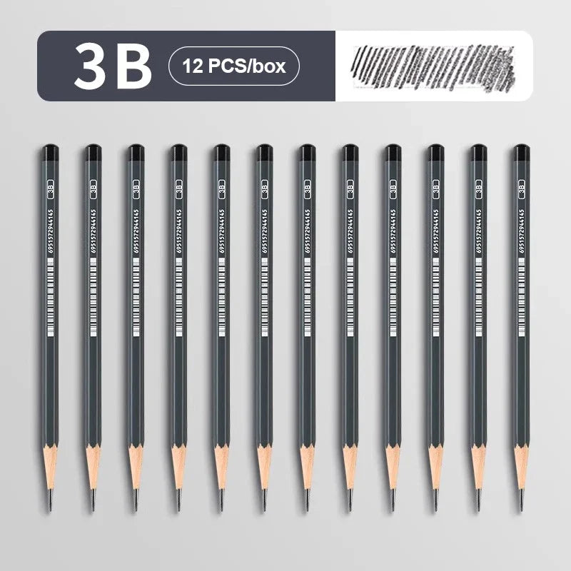 Drawing Sketch Pencils Set Wooden Professional Art Supplies HB 2H B 2B 3B 4B 5B 6B 7B 8B 12B 14B Painting Shading Artist Pencils