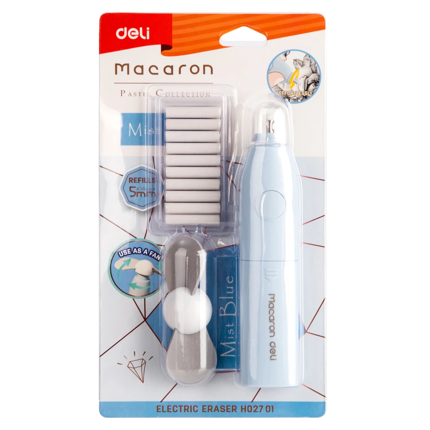 Deli Adjustable Electric Eraser for Sketch Drawing Erasing Writing with Rubber Refills Electric Rubber Pen School Pencil Eraser