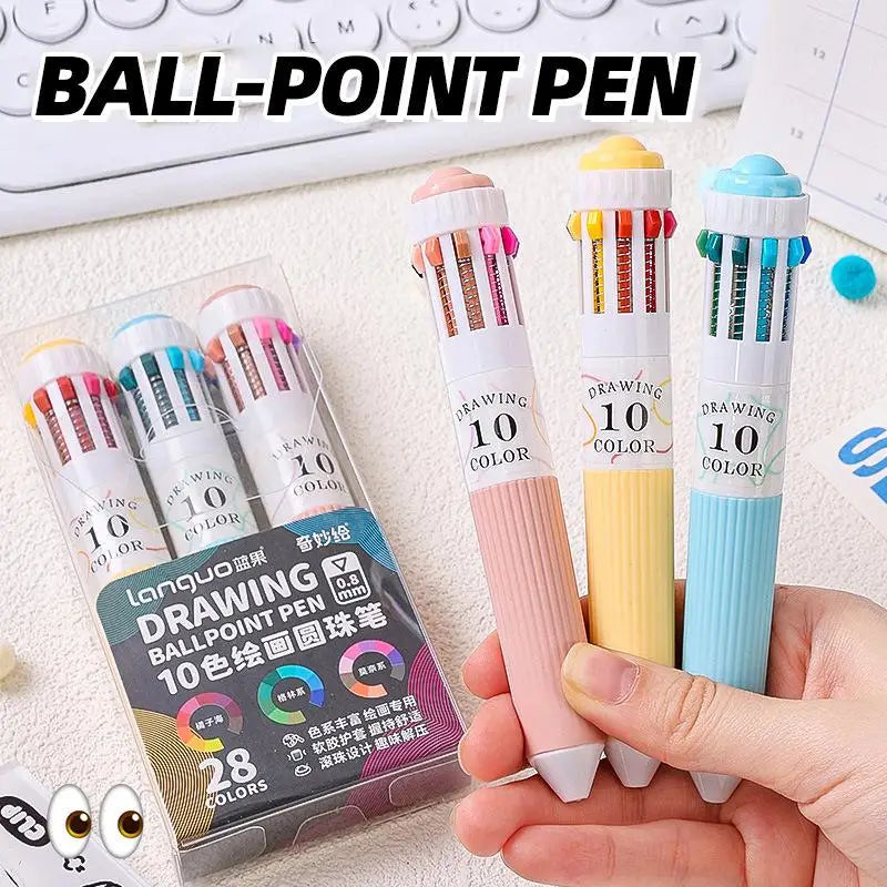 28 Color Ballpoint Pen 0.8mm Soft Grip Press Multicolor Writing Pen For Drawing School Supplies Stationery