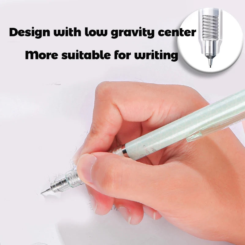 Kit 6pcs 0.5mm Mechanical Pencil for School Students, Anti-broken Core Lower Gravity Center