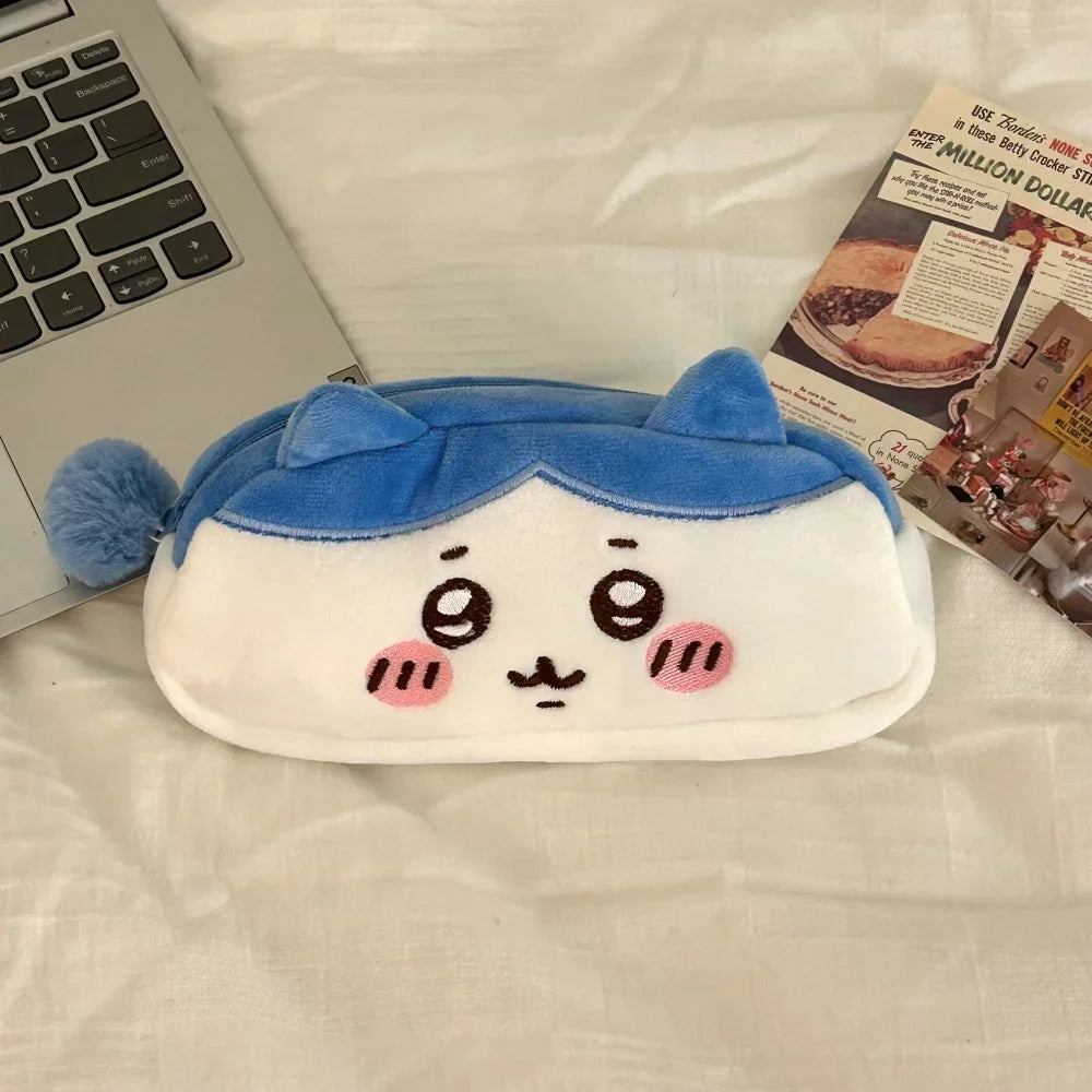 Chiikawa Anime Figures Pencil Cases Hachiware Plush Office School Supplies Pen Bag Portable Cosmetic Bag Girl Boy Students Gifts