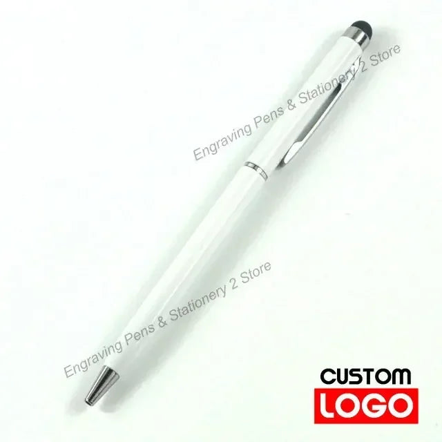 100 Pcs 13-color Metal 2-in-1 Stylus Universal Ballpoint Pen Custom Logo Office School Advertising Pen Text Engraving Wholesale