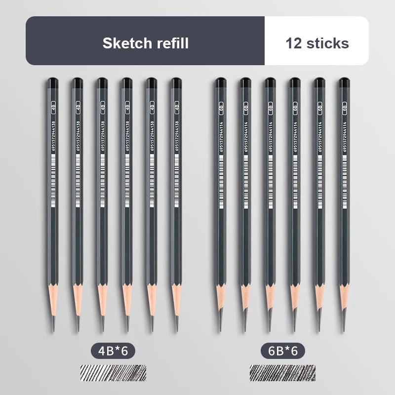 Drawing Sketch Pencils Set Wooden Professional Art Supplies HB 2H B 2B 3B 4B 5B 6B 7B 8B 12B 14B Painting Shading Artist Pencils