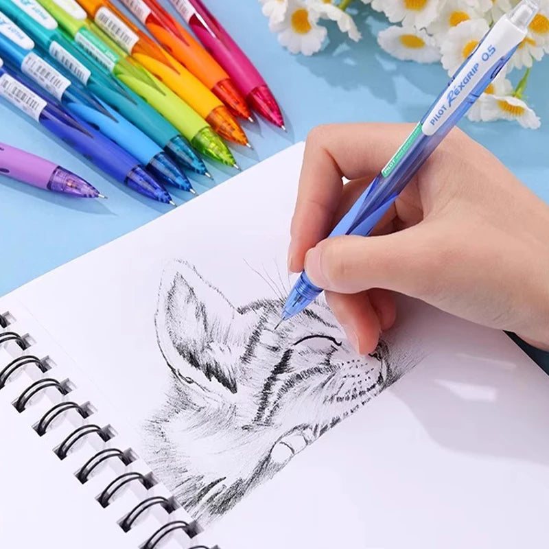 Pilot HRG-10R Mechanical Pencil 0.5mm Colorful Barrel Soft Grip Retractable Nib Anti-Breakage Lead Propelling Pencils Gift Idea
