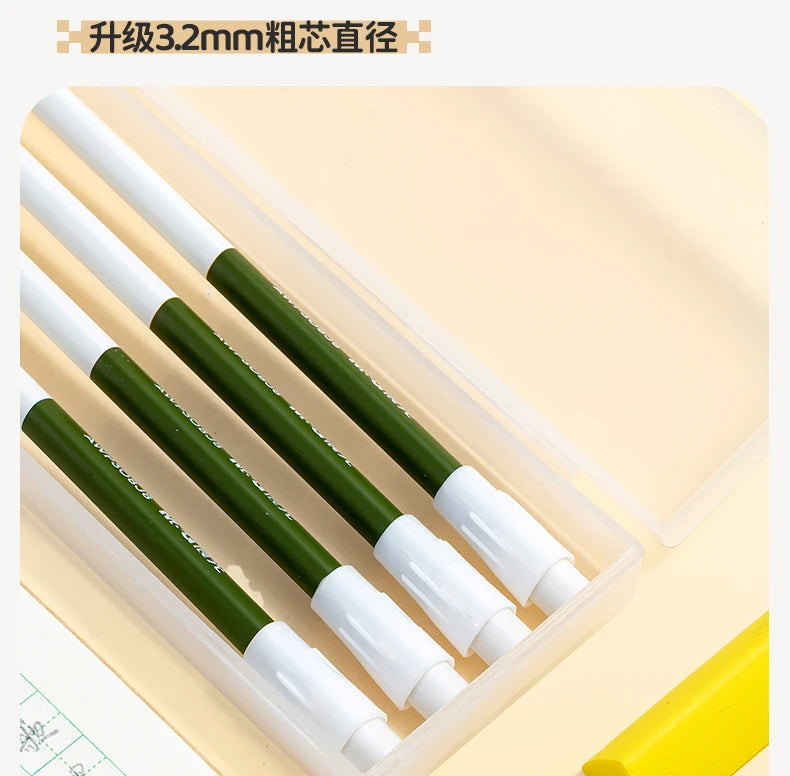 M&G Extra-Thick Lead Wooden Pencil HB/2B Hardness with Large Eraser 3.2mm Lead Student Resistant to Breaking