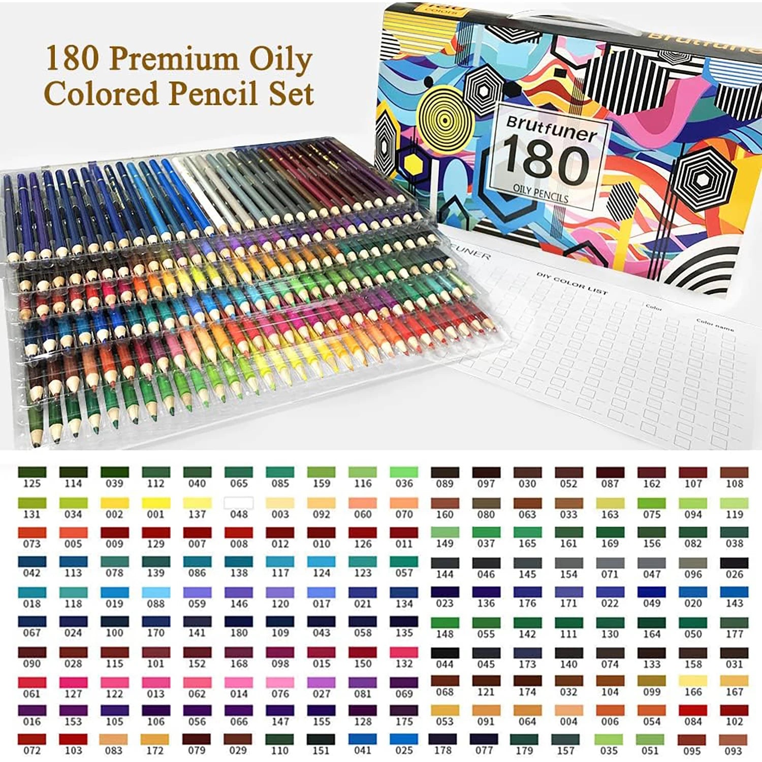 48/72/80/120/160/180/260/520 Professional Oil Based Colored Pencils for Artists - Pencils for Drawing, Sketching & Coloring