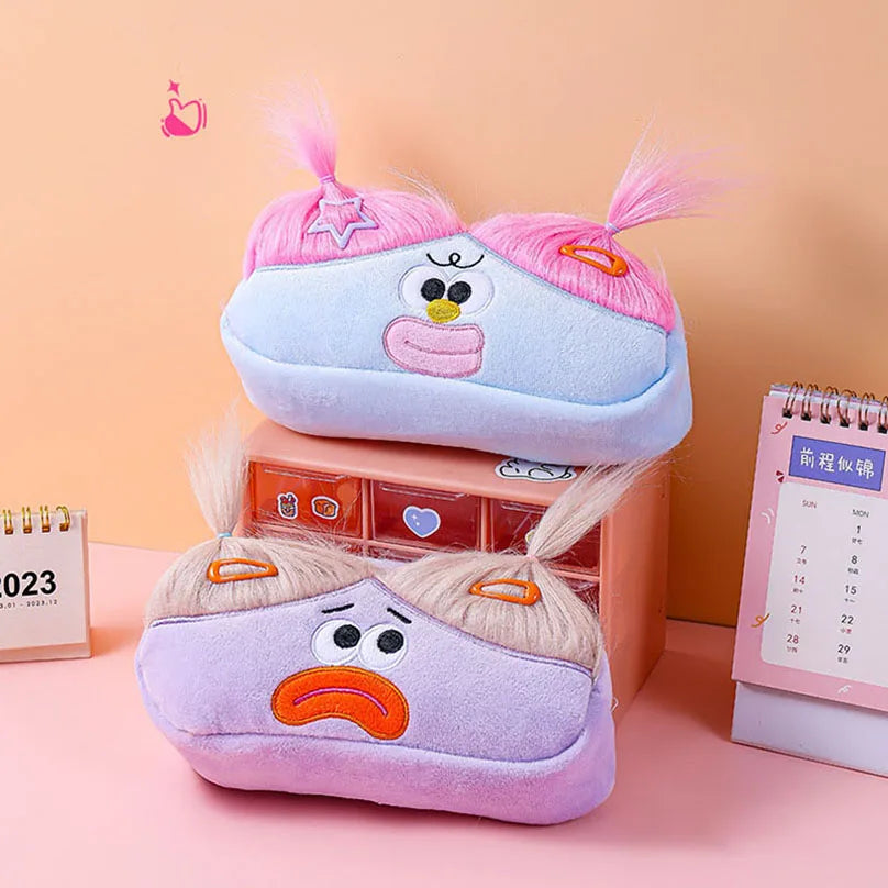 Long Hair Pencil Case School Supplies Pencil Pouch Estuche Escolar Funny Comb Large Capacity Cute Stationery Pencil Case Girls