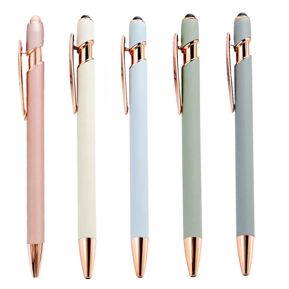 5-12Pieces Ballpoint Pen with Stylus Tips, Metal, 2 in 1 Stylus Ballpoint Pen 1.0 mm Black Ink  for Smartphone, Tablet