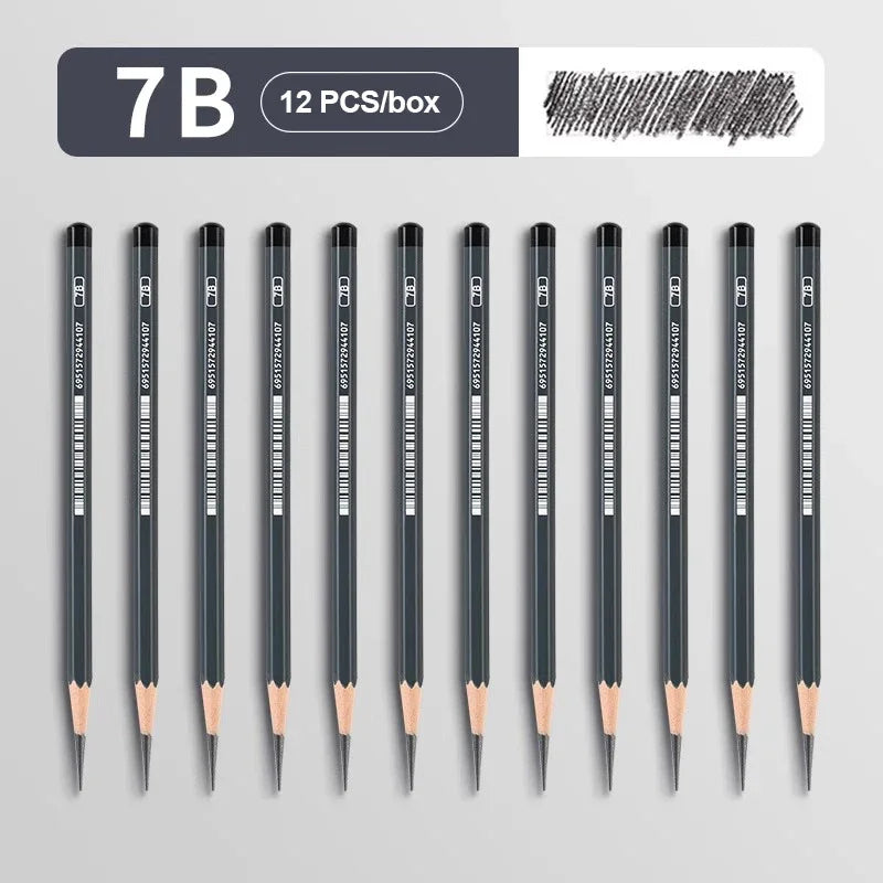 Drawing Sketch Pencils Set Wooden Professional Art Supplies HB 2H B 2B 3B 4B 5B 6B 7B 8B 12B 14B Painting Shading Artist Pencils