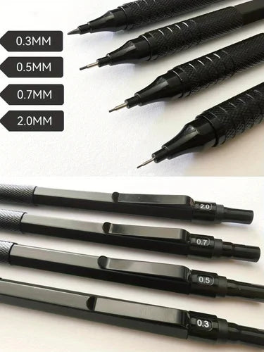 The same style as the architectural designer!Low center of gravity metal mechanical pencil 0.5-2.0mm full specification 2B/HB do