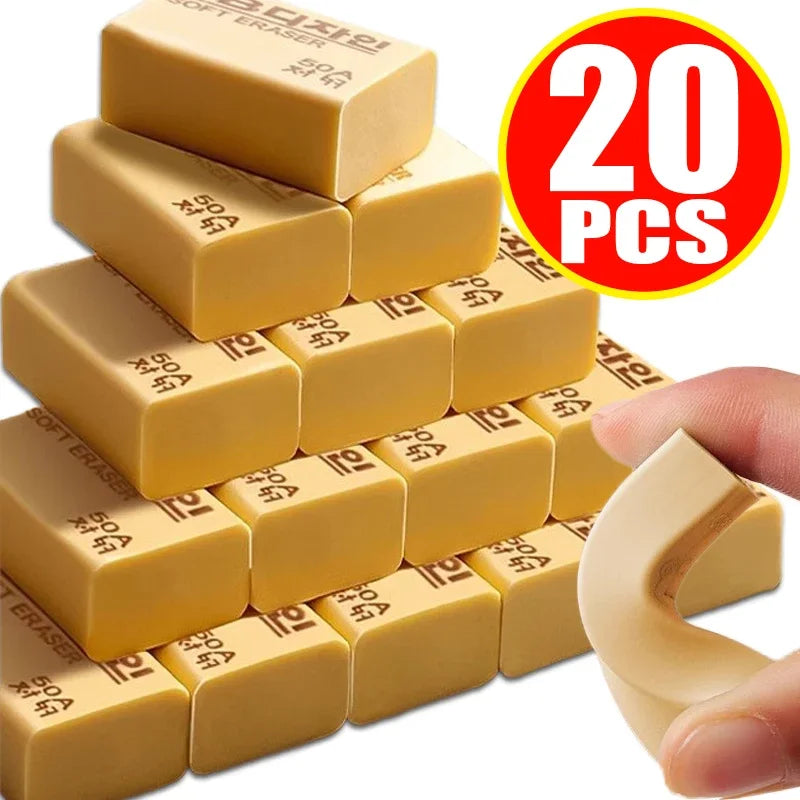 4B Yellow Small 50A Eraser Student Correction Tools Soft Rubber Eraser Wiping Tool Home Office School Stationery Supplies