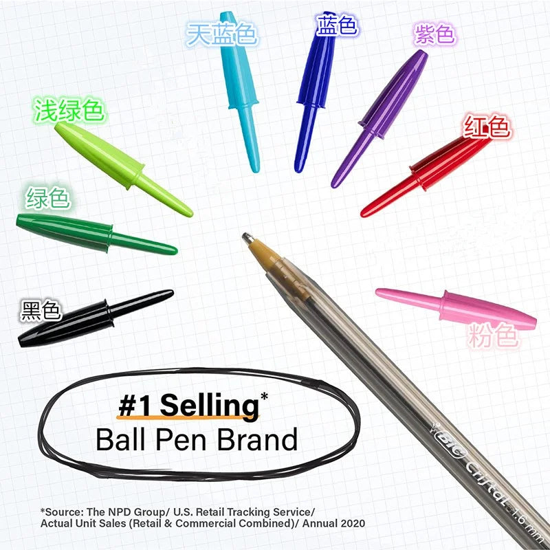 BIC Cristal Bold Crystal Pen Black Blue Red Ballpoint Pen School Supplies Office Supplies