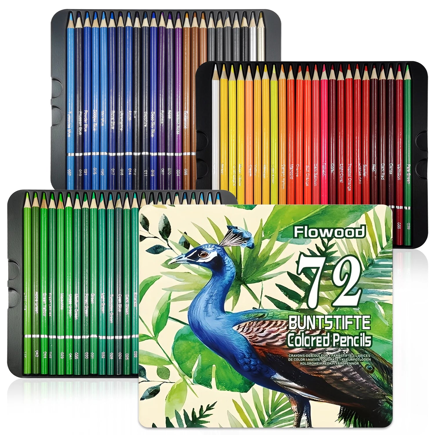 Watercolor/oil-based Colored Pencils,Set of 36/48/50/72 Professional Colored Pencils for Adult ,for Coloring,Blending & Layering