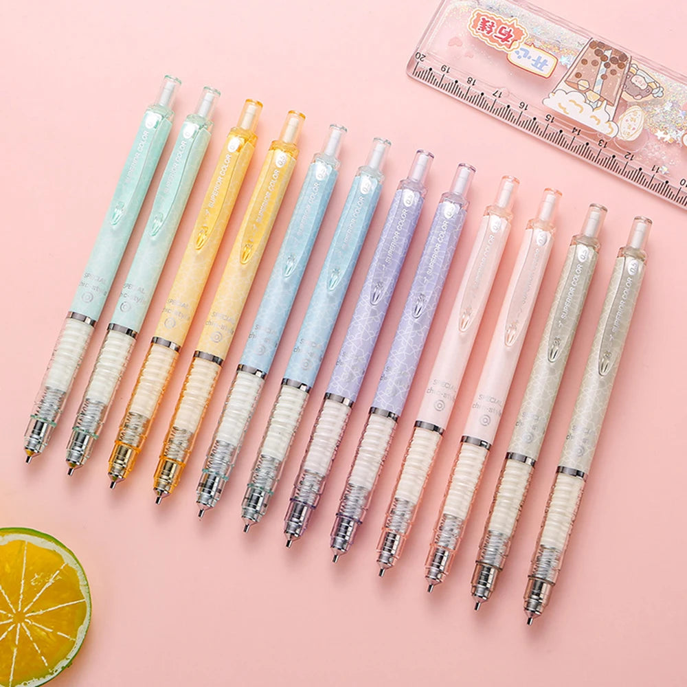 Kit 6pcs 0.5mm Mechanical Pencil for School Students, Anti-broken Core Lower Gravity Center
