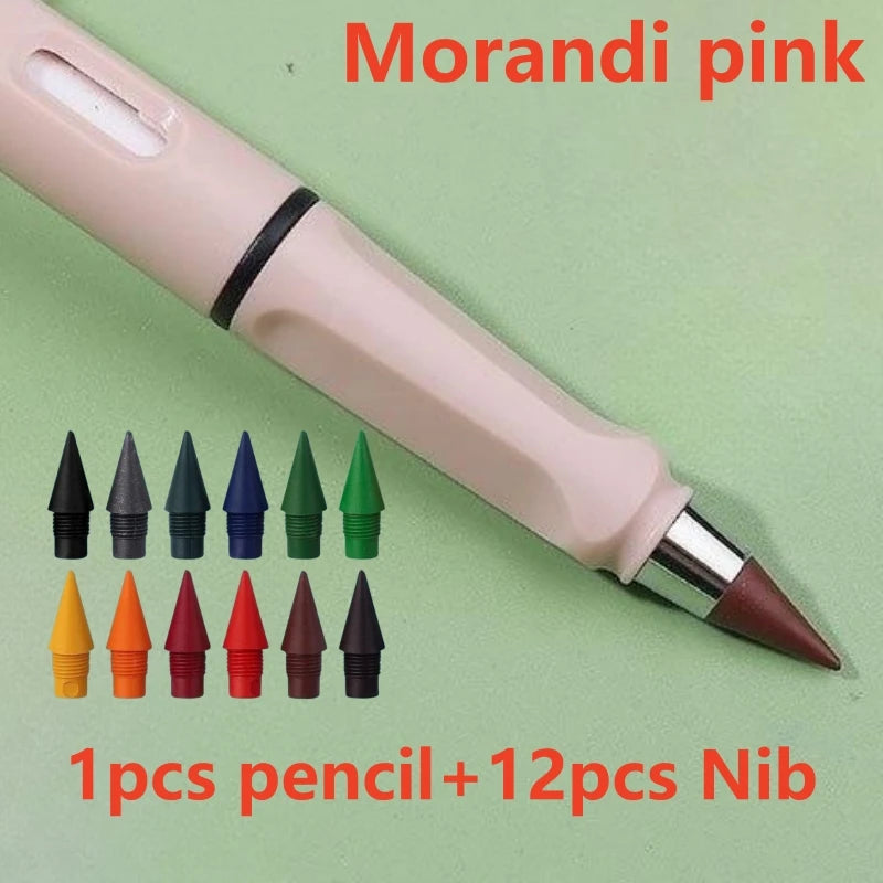 12/13pcs New Technology 12 Color Eternal Pencils No Ink Kawaii Unlimited Pencil School Art Color Sketch Painting Stationery